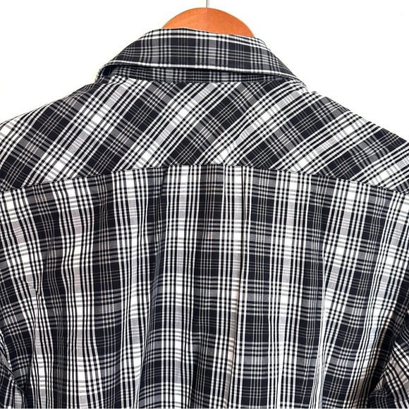 Zara Man Plaid Men’s Button Down Shirt Black White Size Medium - Picture 10 of 12